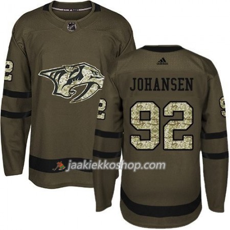 Miehille NHL Nashville PPunainenators Pelipaita Ryan Johansen 92 Adidas 2017-2018 Camo Vihreä Authentic